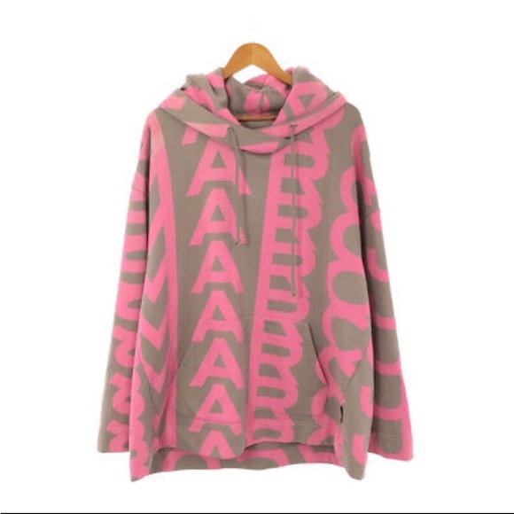 65% OFF!🔥🔥NWT $699 Marc Jacobs Unisex OVERSIZED Logo Drawstring Hoodie - Small - Picture 5 of 7